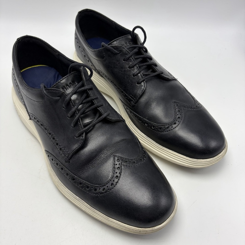 Cole Haan OriginalGrand Wingtip Oxford Mens 9 M Black Leather Preppy Shoes